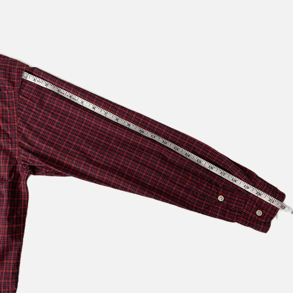 Ralph Lauren Boy’s Button Down Plaid Shirt Size Large 14-16 Red Blue - Picture 8 of 9